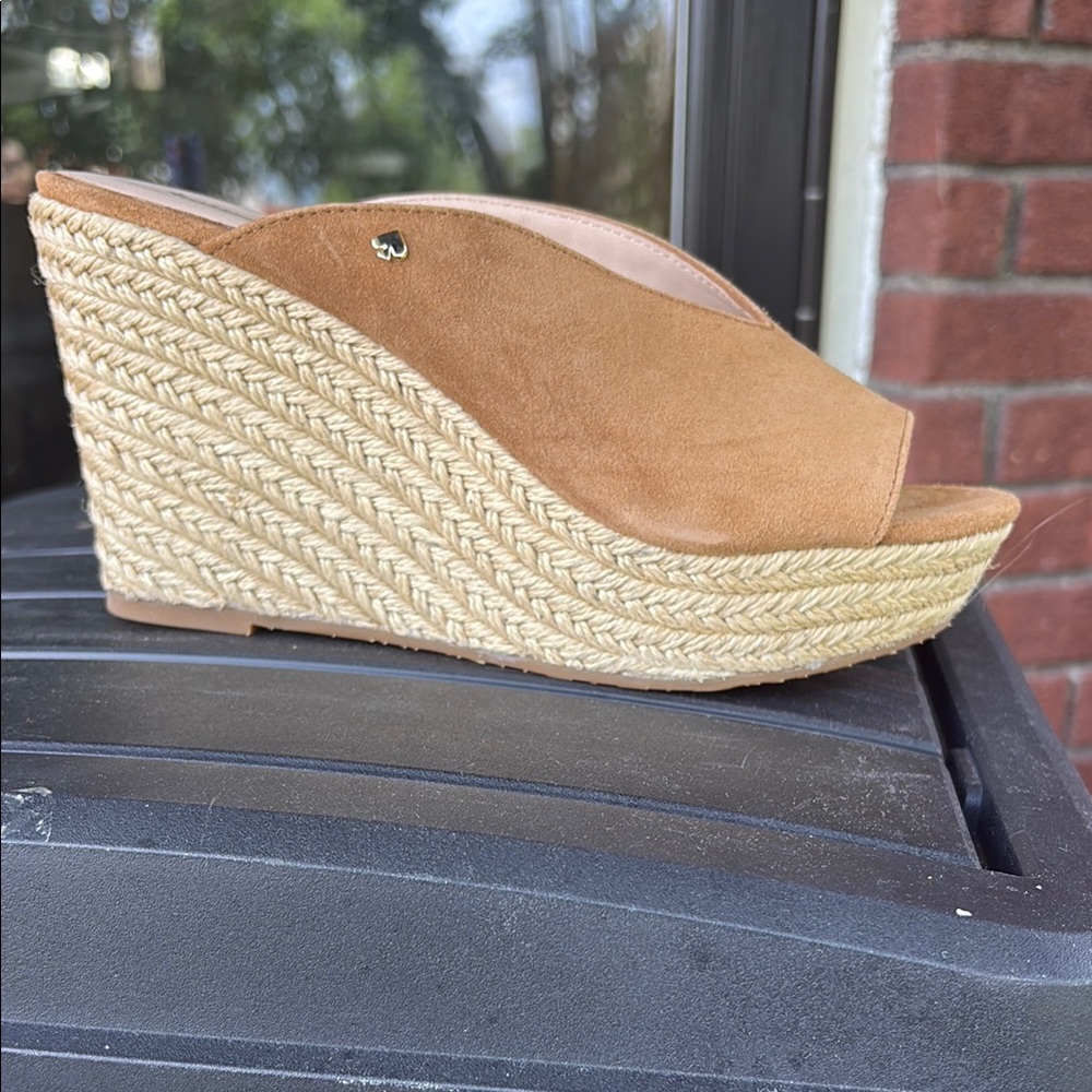 Kate Spade Tan Suede Wedge Espadrilles